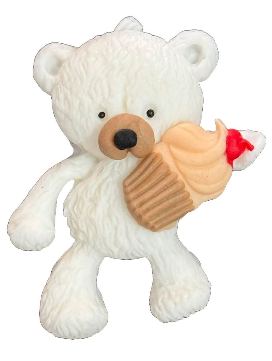 Essbare Zuckerdekoration, Bär mit Cupcake-Dekorationen von Sugar Paste Nati Shop