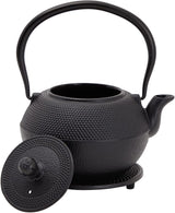 Juvale Japanisches Teeservice mit Teekanne aus Gusseisen (1200 ml), Untertasse und 2 Tassen, Teeservice im Tetsubin-Stil, Schwarz