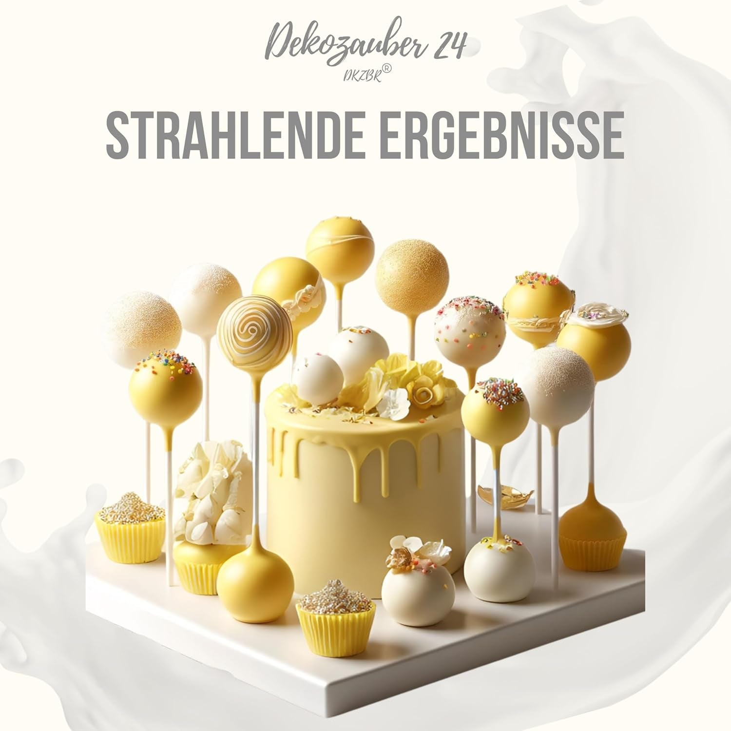 Dekozauber24 Kuvertüretropfen, weiß, 500g, mit weißem Schokoladen- und Vanillegeschmack, Deco Melts Chips, mikrowellengeeignet, für Cake Pops, Kuchen, Torten, Torten, zum Beträufeln oder Zuckerguss von Naty Shop Zuckerpaste