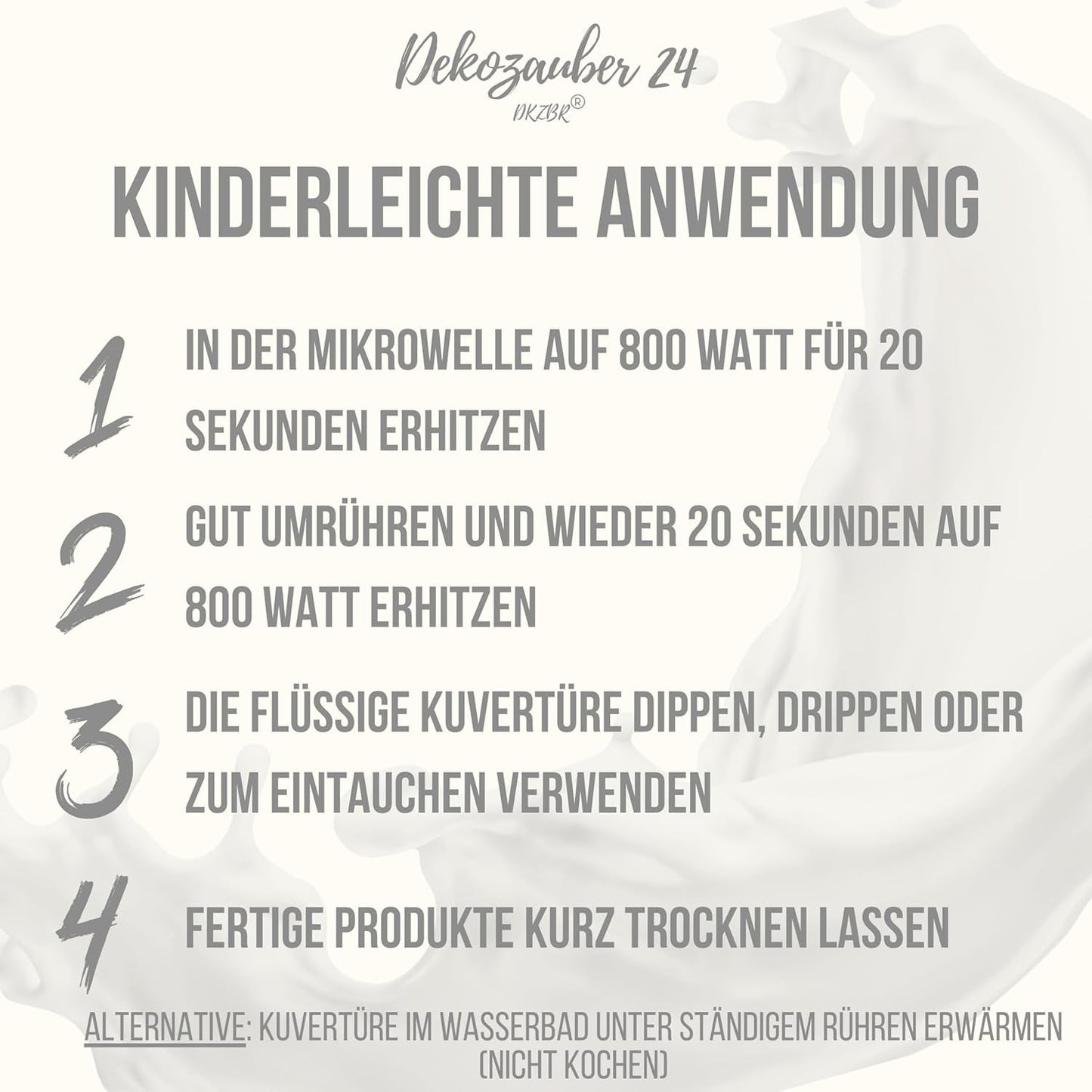 Dekozauber24 Kuvertüretropfen, weiß, 500g, mit weißem Schokoladen- und Vanillegeschmack, Deco Melts Chips, mikrowellengeeignet, für Cake Pops, Kuchen, Torten, Torten, zum Beträufeln oder Zuckerguss von Naty Shop Zuckerpaste