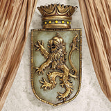 Design Toscano Mittelalterlicher Schild Vertikaler Löwe, Wandskulptur Statuetten und Skulpturen Naty Shop