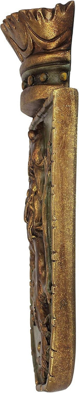 Design Toscano Mittelalterlicher Schild Vertikaler Löwe, Wandskulptur Statuetten und Skulpturen Naty Shop