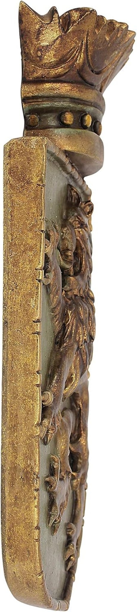 Design Toscano Mittelalterlicher Schild Vertikaler Löwe, Wandskulptur Statuetten und Skulpturen Naty Shop