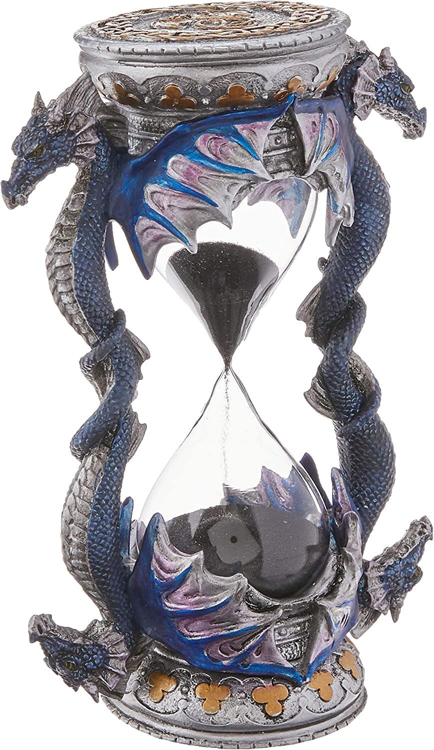 Design Toscano Sanduhr-Statue mit gotischer Verzierung, Polyresin, vollfarbig, 15 cm. Statuetten und Skulpturen Naty Shop Single Hourglass