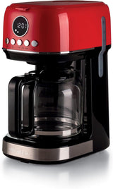 Ariete Moderna 1396 Filter-Espressomaschine für die Zubereitung von amerikanischem Kaffee, bis zu 15 Tassen, Glaskaraffe, Heizplatte, LCD-Display, herausnehmbare und waschbare Filter, weiß