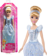 Mattel DISNEY Prinzessin Aschenputtel – bewegliche Puppe mit funkelndem Outfit, abnehmbaren Schuhen und Tiara, gekämmtes Haar für Stylingspaß, für Kinder ab 3 Jahren, HLW06