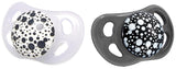 Twistshake Baby-Schnuller – 2er-Pack | Kieferorthopädische Form | Ultraleicht | Weicher Silikonsauger | BPA-frei | Geeignet für Babys ab 6 Monaten | Grauweiß