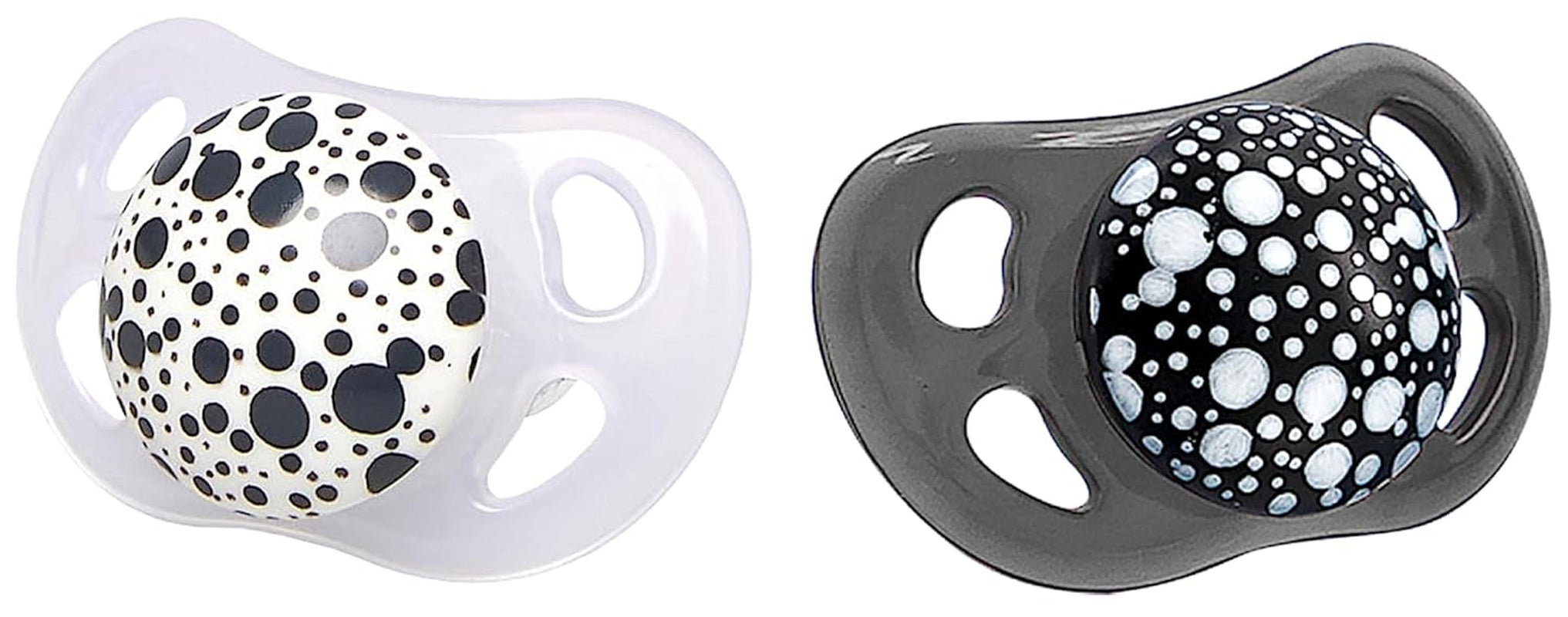 Twistshake Baby-Schnuller – 2er-Pack | Kieferorthopädische Form | Ultraleicht | Weicher Silikonsauger | BPA-frei | Geeignet für Babys ab 6 Monaten | Grauweiß