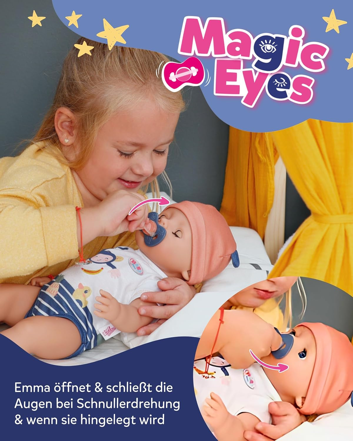 Baby Born Emma Puppe im Dschungel-Stil – 43 cm – 10 Funktionen inklusive Zubehör und Body in Unisex-Farben – Funktioniert ohne Batterien – Geeignet für Kinder ab 3 Jahren