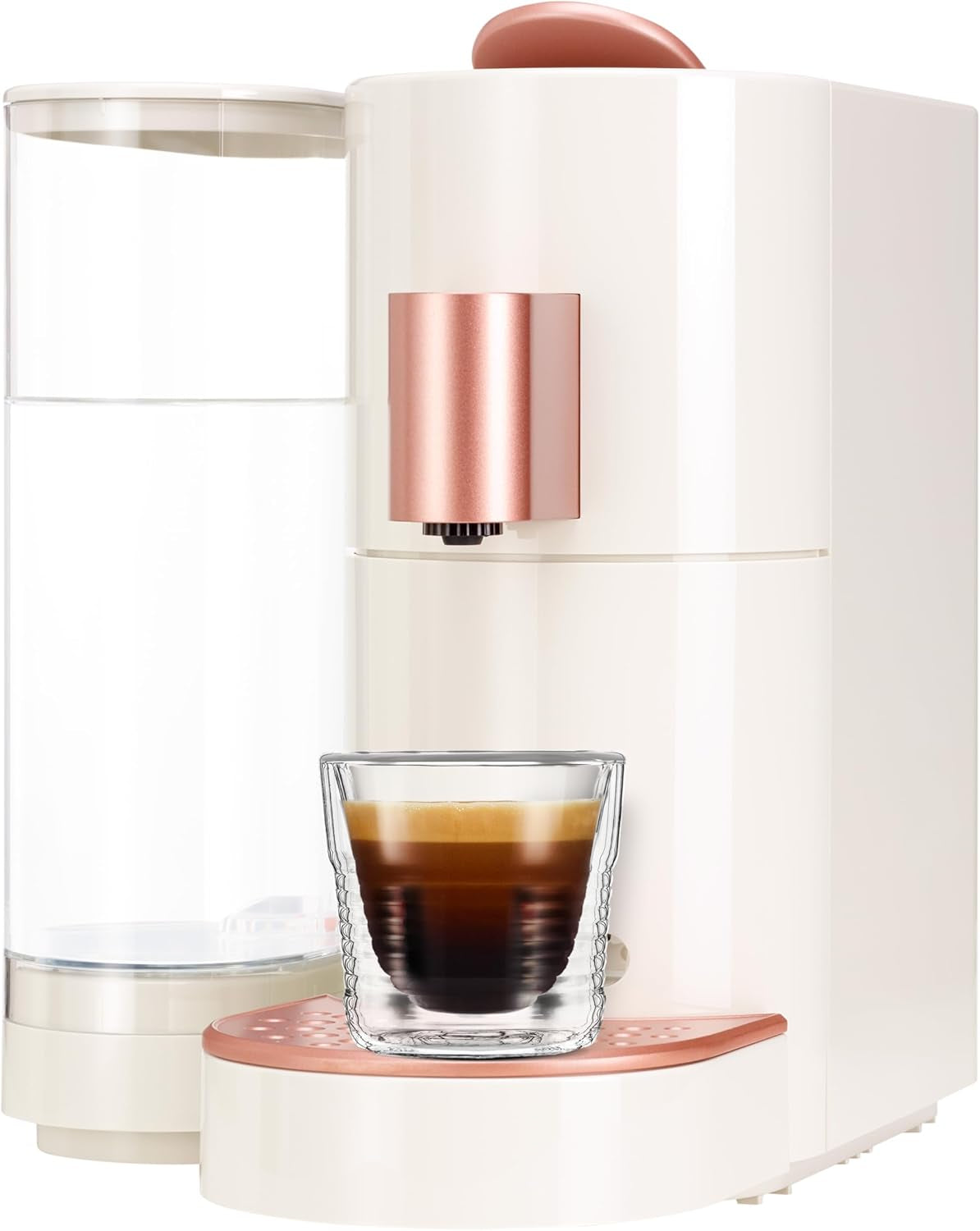 K-FEE TWINS II Kapsel-Espressomaschine für Kaffee, Tee und Kakao | Espressomaschine für große Tassen | Schnelles Aufheizen | 2,3 l Wassertank | 19 Takte | Schwarz-Kupfer