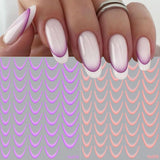 9 Farben französische Nagelaufkleber, französische Nagelaufkleber, selbstklebende Nagelfolie, französische Nägel, Farbverlaufsaufkleber, französische Nagelaufkleber, Nagelkunst, Nageldesign-Aufkleber, Nagelzubehör