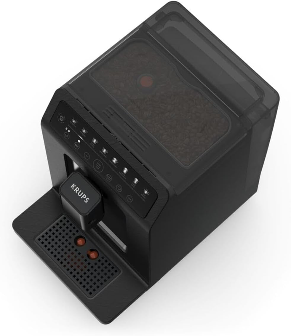 Krups EA897B Evidence ECOdesign automatische Espressomaschine, automatische Espresso- und Cappuccino-Funktion, Quattro Force-Technologie, One-Touch-Milchbecher, 8 Voreinstellungen, Milchsystem, 1450 W