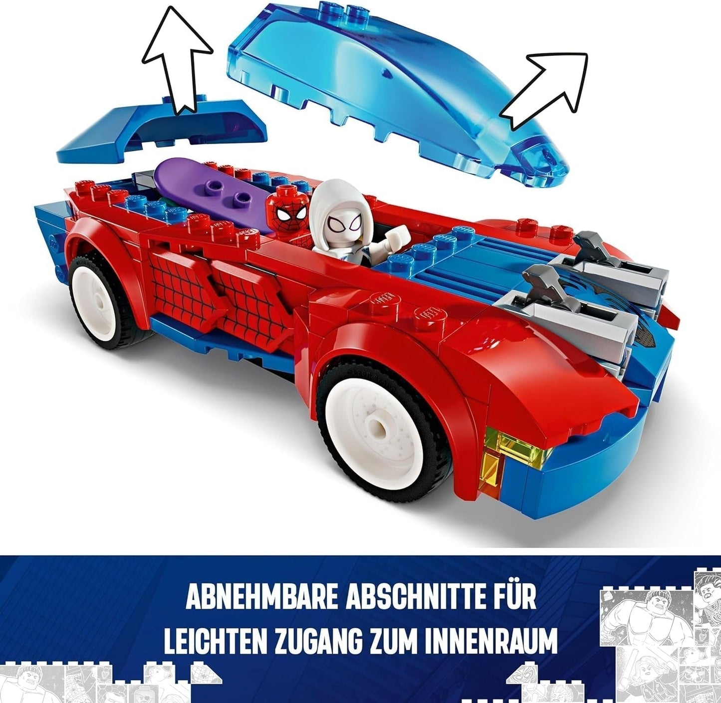 LEGO Marvel Spider-Man-Rennwagen und Venom Green Goblin, Spinnen-Rollenspielspielzeug mit Superheldenfiguren und baubarem Auto, Geschenk für Kinder, Jungen und Mädchen ab 7 Jahren. 76279 Bausets. Beuche den LEGO-Store