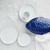 Rosenthal Junto White Geschirrset, Porzellan, weiß, flache Teller, Speiseteller Ø 22 cm, Speiseteller Ø 21,5 cm und Müslischalen Ø 14 cm, 0,62 l, spülmaschinen- und mikrowellengeeignet, Set für 4 Personen