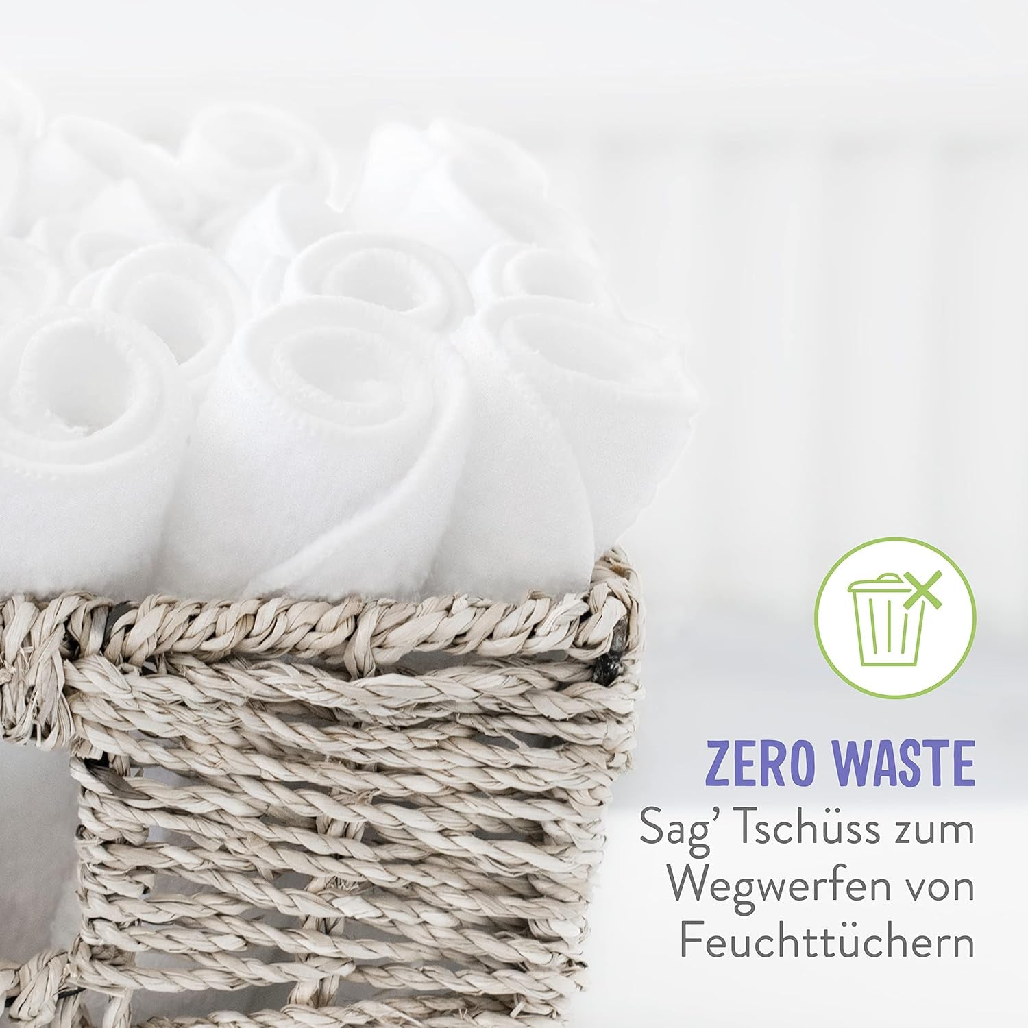 Bambino Mio wiederverwendbare Babytücher – Basic – umweltfreundlich, frei von Chemikalien, doppelseitig, waschbar, 10er-Pack, Wolke – Verpackung kann variieren