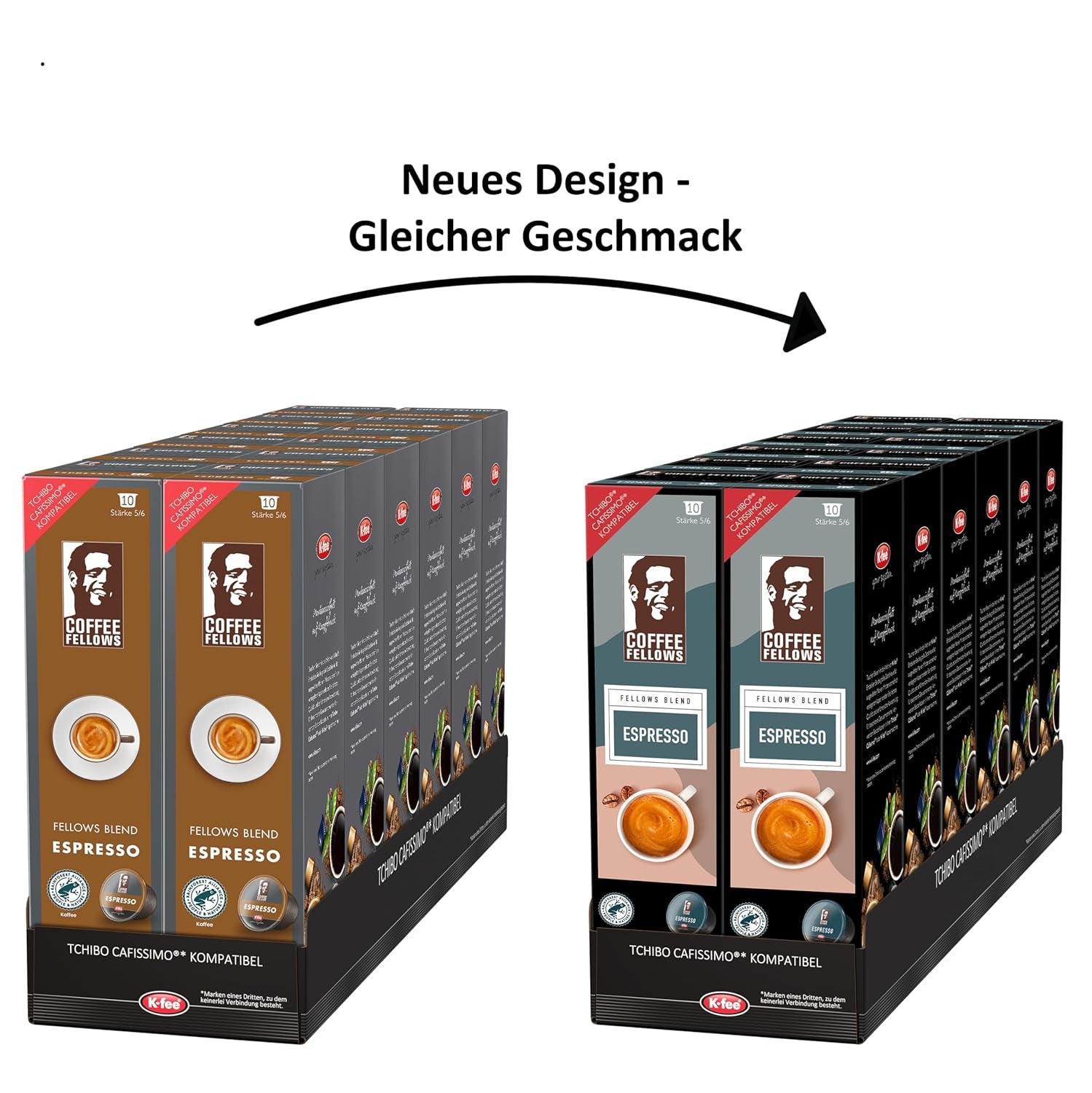 Coffee Fellows Blend Espressokapseln, kompatibel mit K-fee, EXPRESSI & Tchibo Cafissimo*, schokoladig-fruchtige Aromen, 120 Kaffeekapseln