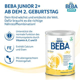 BEBA Junior 2+ Milchgetränk ab 2 Jahren, Mit HMO, Altersgerechter Proteingehalt, Nur Laktose, Ohne Palmöl, Ohne Fischöl, Kleinkindnahrung, Babymilchpulver, 6er Pack (6 x 800g)