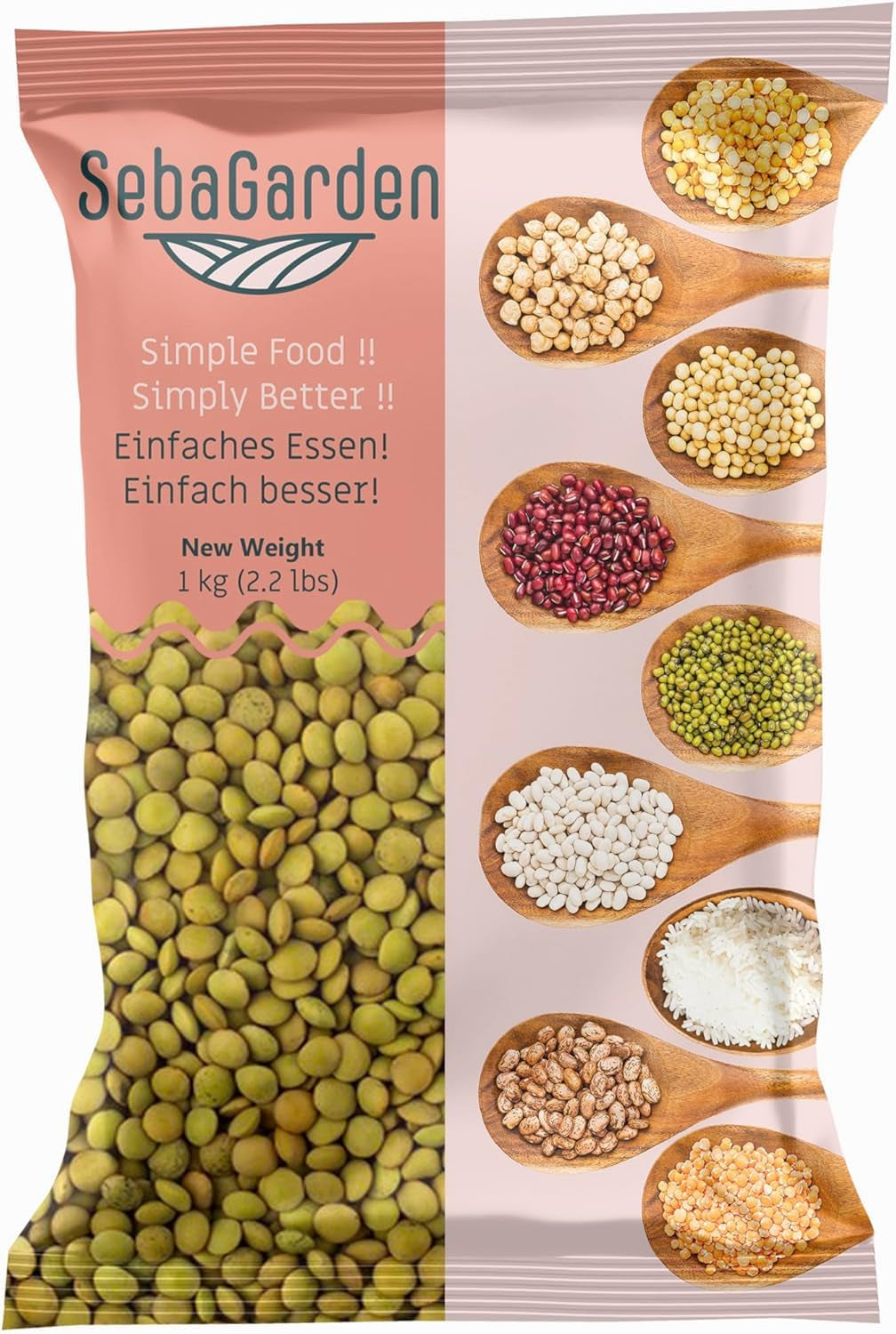 Grüne Linsen – Sorte Laird, 1 kg Packung | Premium-Qualität, ganze Linsen | Reich an Proteinen und Ballaststoffen | Vegan, gentechnikfrei | Ideal für Suppen, Salate, Currys und die Zubereitung von Mahlzeiten