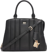 DKNY Chain Lexington Park Medium Logo Chain Satchel, Schwarz / Gold, Einheitsgröße Damentaschen Naty Shop Standardtitel