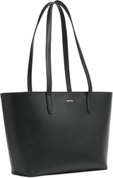 DKNY Damen Bryant Medium Leather Tote Bag Tragetasche, Schwarz / Gold Damentaschen Naty Shop
