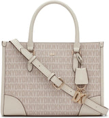 DKNY Damen Perri Satchel mit Logo-Charm, Einheitsgröße Damentaschen Naty Shop Hanf/Kieselstein