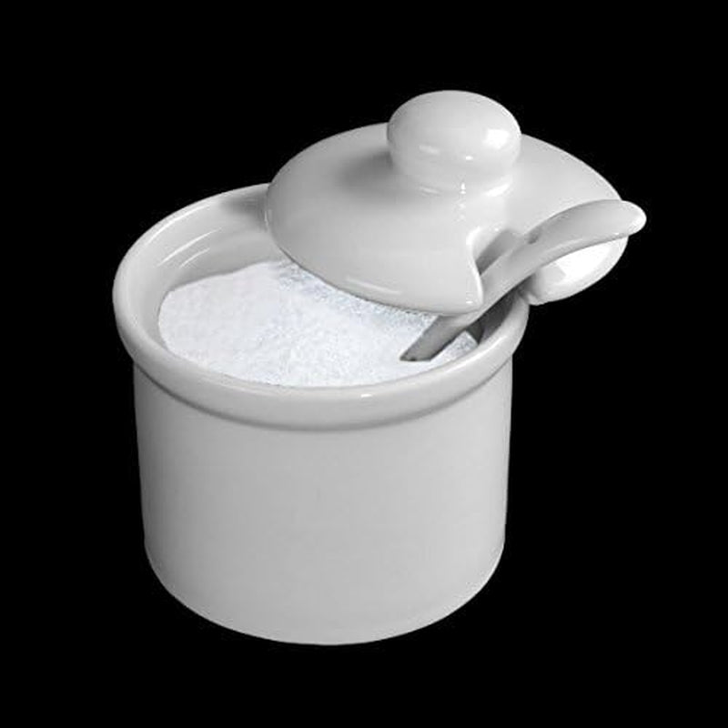 Holst Porcelain AT 216 FA1 Kanister 0,17 l Fass mit Löffel, weiß, 8,5 x 8,5 x 6,5 cm
