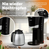 Bomann® Kaffeemaschine mit Thermoskanne | für 8-10 Tassen Kaffee | ohne Temperaturverlust | Kaffeemaschine mit Filter | 1 Liter | Espresso | Filterkaffeemaschine mit Thermoskanne | KA 168 schwarz