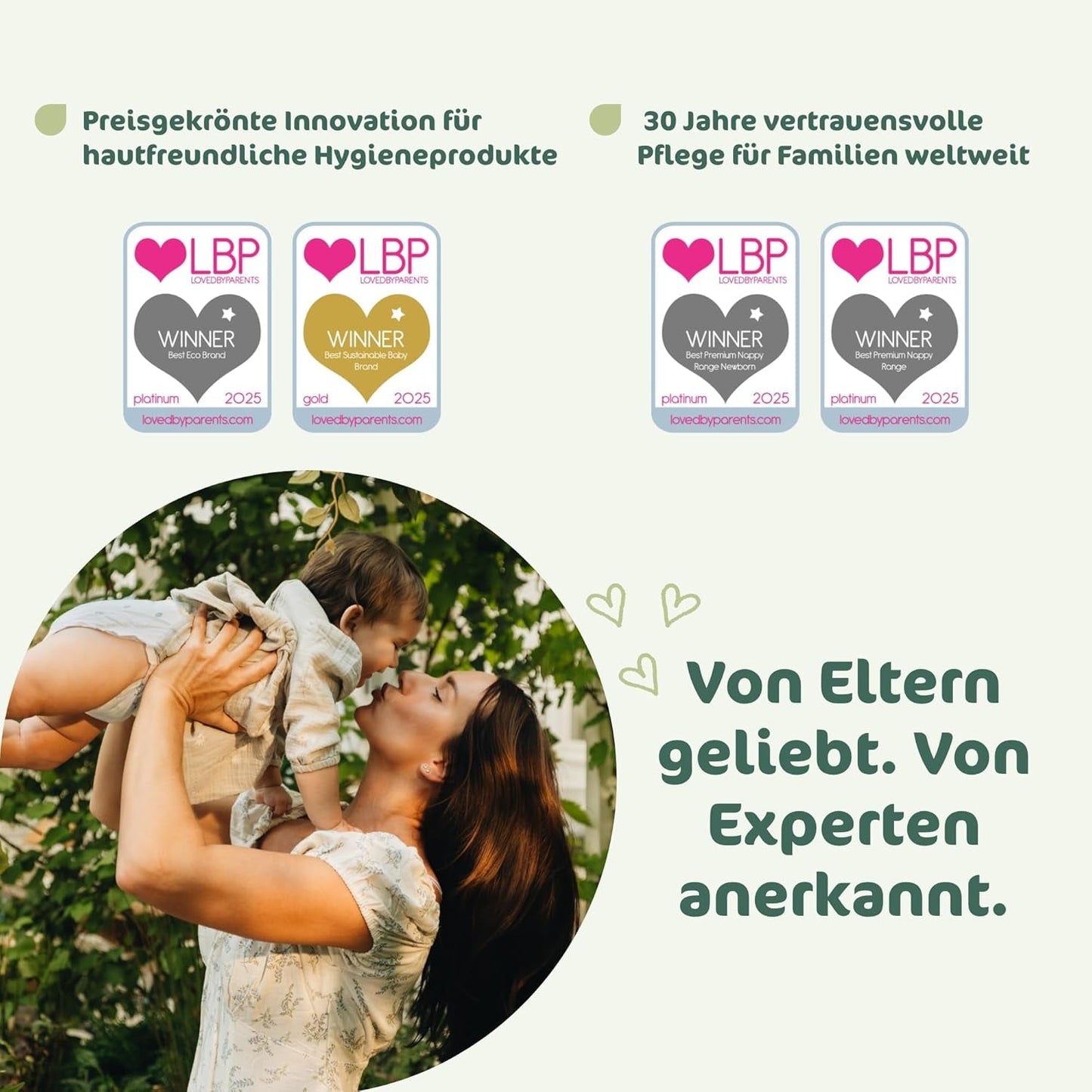 Naty BioEmbrace Babywindeln, Größe 3 (4–9 kg) | 100 % pflanzliche Materialien, sanft zur Haut | Atmungsaktive Weichheit, dermatologisch getestet, hervorragende Absorption | 100 Stk.
