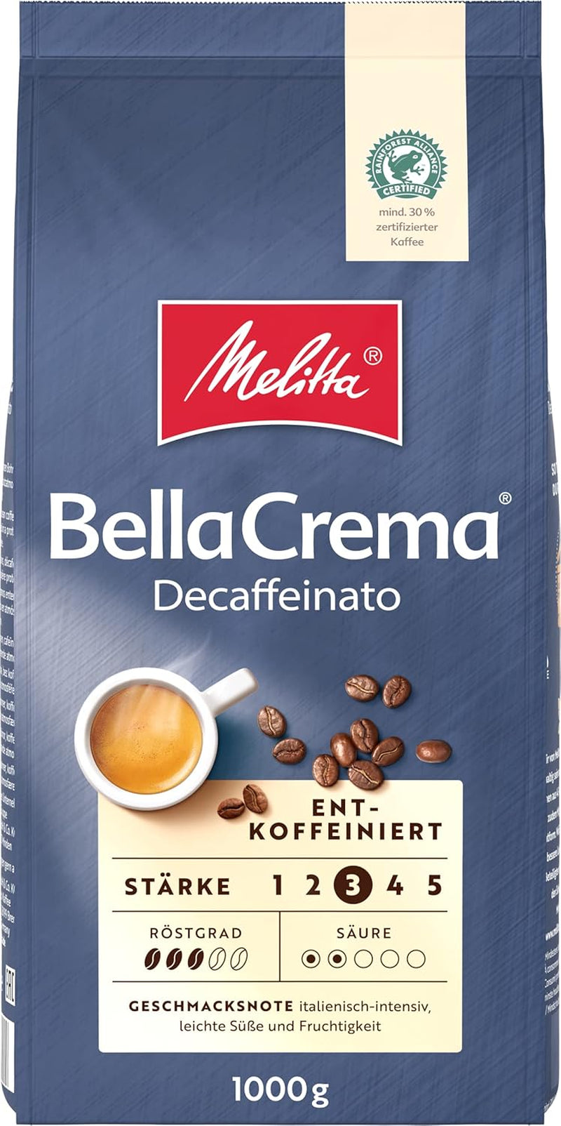 Melitta BellaCrema La Crema Kaffeebohnen 1 kg und BellaCrema Decaffeinato entkoffeinierte Kaffeebohnen 1 kg