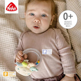 Fehn Oktopus Spielzeug Ringglocke – Rasseln, Quietschen, Fühlmotorikspielzeug – Plüschtier für Babys mit weichem Stoff – Spielzeug für Babys und Kleinkinder ab 0+ Monaten Babyspielzeug Naty Shop