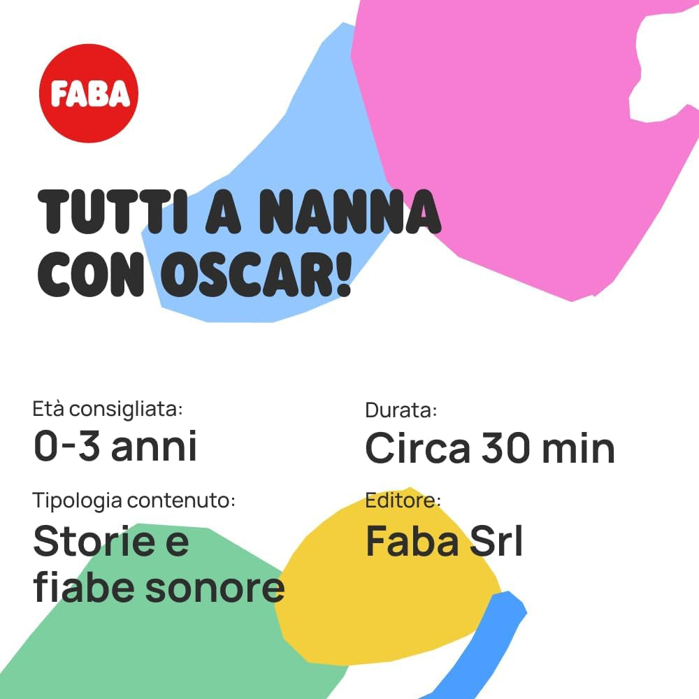 Plüschtier – Tutti a Nanna con Oscar! - Geschichten und Klangmärchen für Kinder ab 10 Monaten - Zum Anhören mit Geschichten, italienische Version Jucarii Bebe Naty Shop