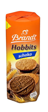 Brandt Hobbits Schokolade 265g Packung – Knusprige Vollkorn-Schokoladen-Haferkekse – Knuspriger Teig für die ganze Familie – in einer praktischen Keksrolle