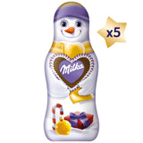 Milka Snowman Friends Alpenmilch – Mini-Schneemänner aus feiner Schokolade mit Alpenmilch – 5 x 15g