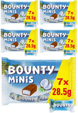 Bounty Minis Schokoladen-Großpackung, feine Kokos-Mini-Schokoriegel, 227 g, Schokoladen-Geschenkidee, Schokoladen-Großpackung