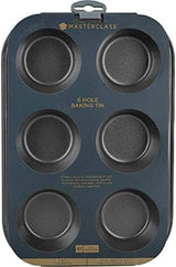 Masterclass 6-Loch-Muffinblech Mit PTFE-, PFOA- Und Bpa-Freiem Antihaftbeschichtung, Robustes 1Mm Dickes Karbonstahlblech, 27 X 18Cm Cupcake-Form Formen und Tabletts zum Backen Naty Shop