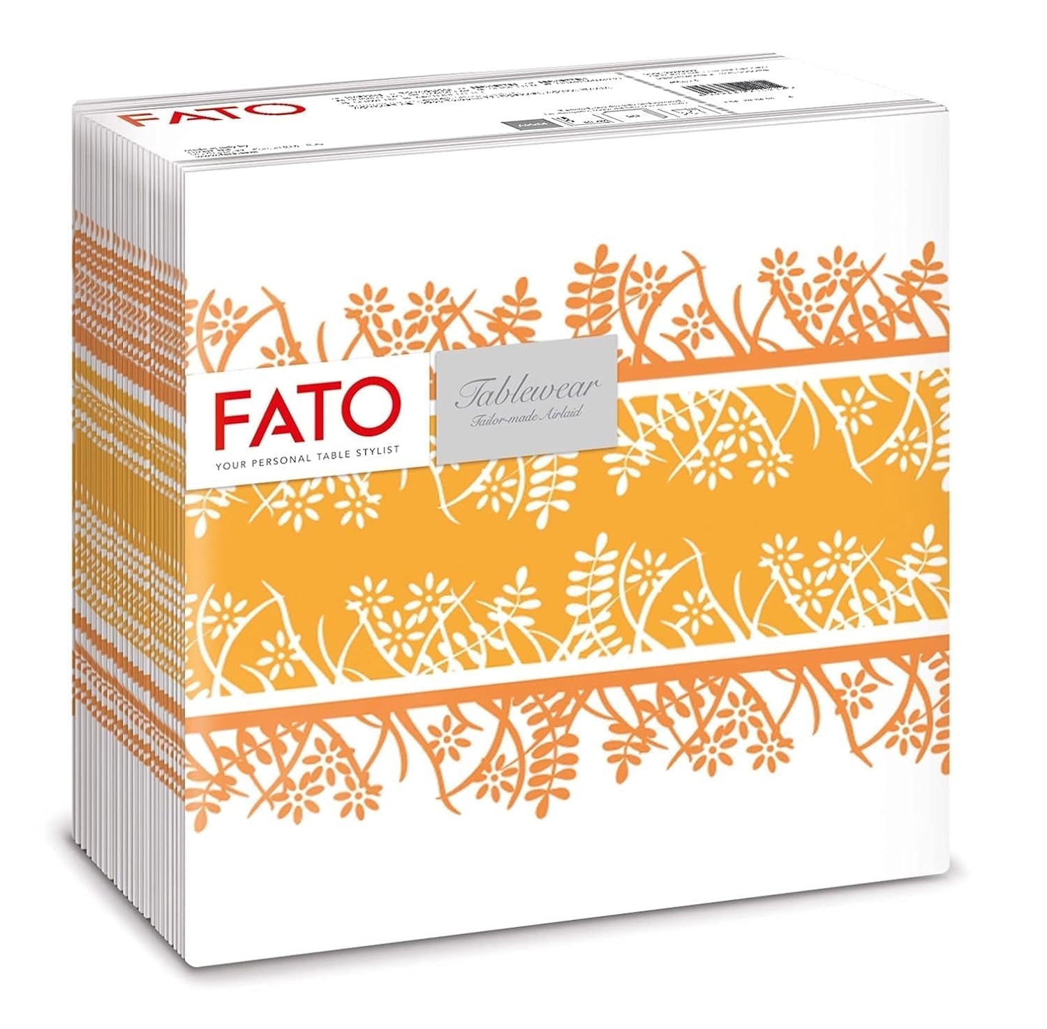 Fato - Trockenpapierservietten, Airlaid, Textileffekt, Packung mit 50 Servietten, 40X40 gefaltet im 4er-Format, Tropicana Decor