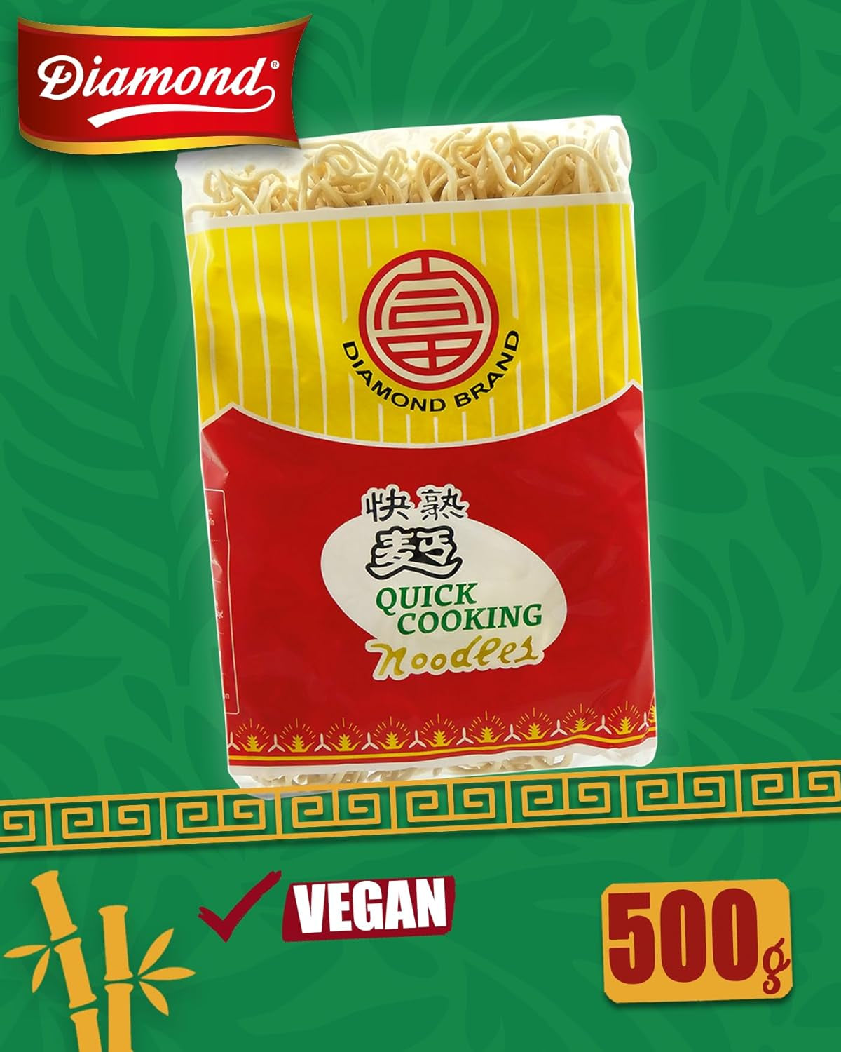 DIAMOND Instant-Nudeln ohne Ei, Instant-Wok-Nudeln aus Weizenmehl und Beilagen – 4 x 500 g
