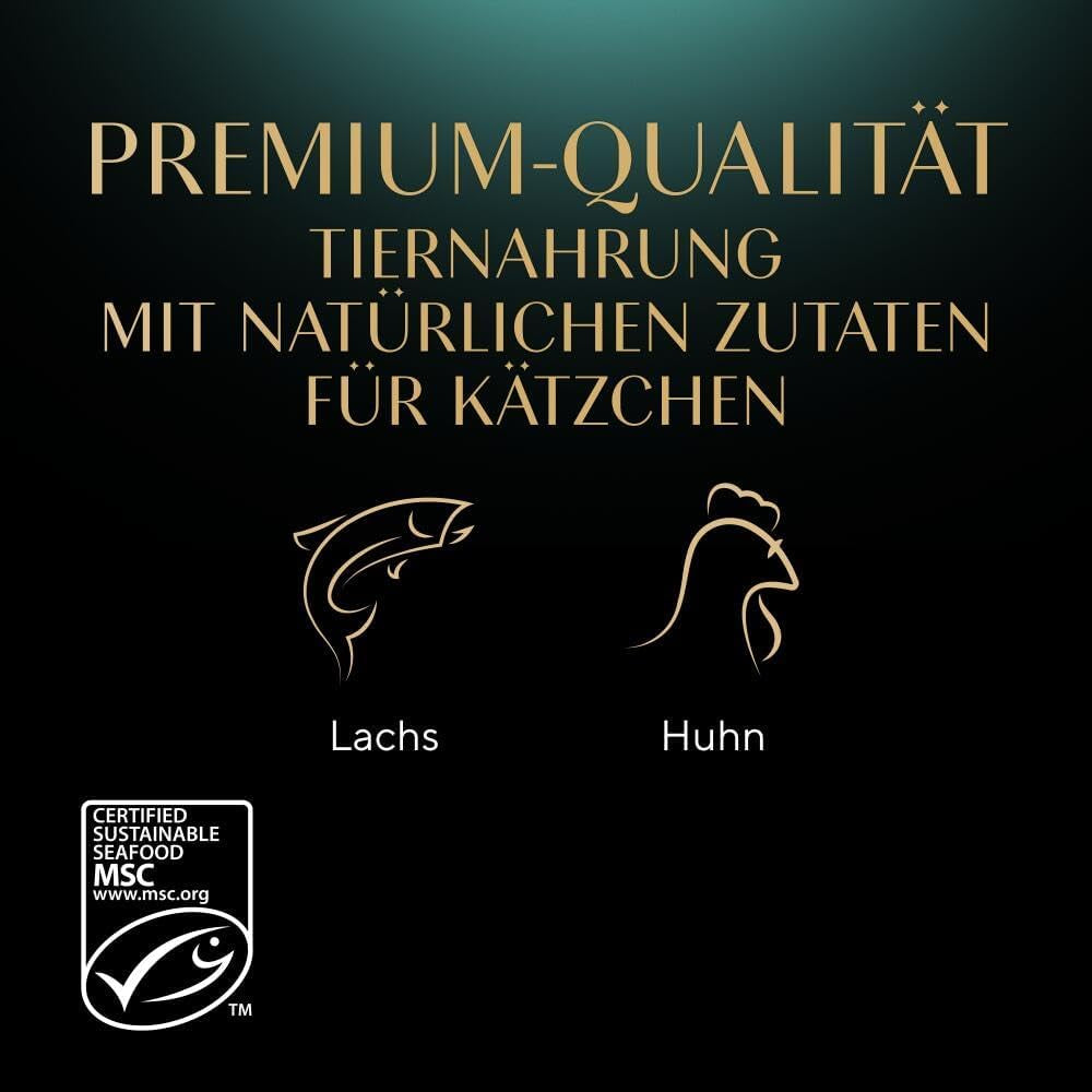 Sheba Nassfutter für Kätzchen, in sortierten Beuteln, mit Lachs (MSC) und Huhn in Sauce, Multipack 40x85g