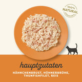 Applaws 100 % natürliches Nassfutter für Katzen, Hühnerbrust mit Tunfischfilet in Brühe – Packung mit 12 x 70 g Beuteln