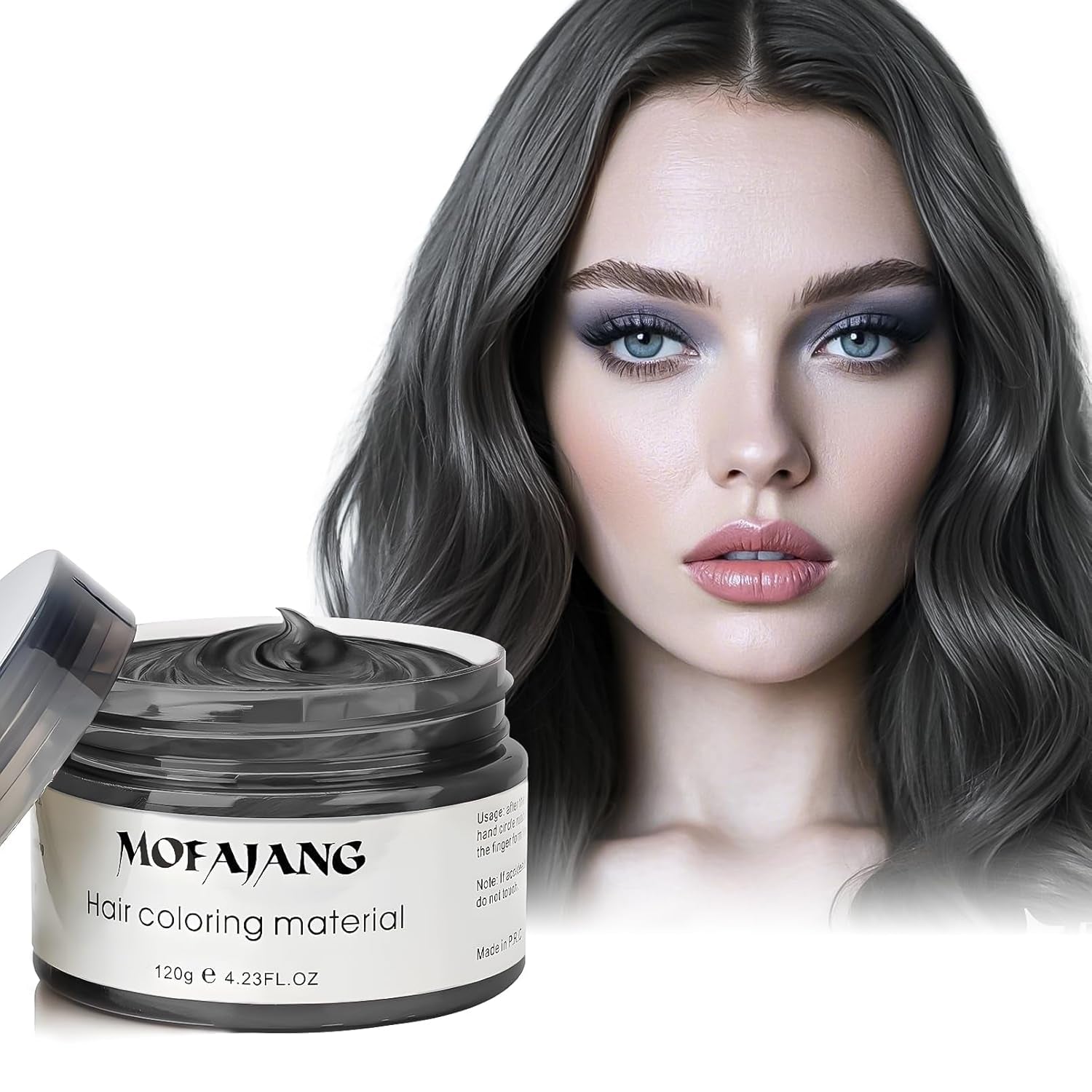 Temporäre Haarfarbe, 4,23 Unzen Farbwachs für Männer und Frauen, waschbare natürliche Farbpomade, sofortige Haarfarbe für Party, Cosplay, Halloween (rot) Naty Shop Haarfarbe Schwarz 120 g (1 Packung)