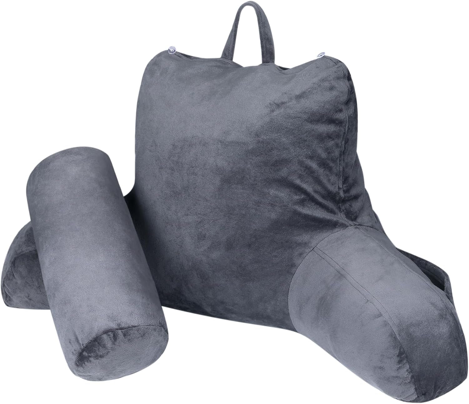 INFANZIA Ergonomisches Lesekissen mit Armlehnen, Memory-Schaum-Rückenstütze, Grau, M