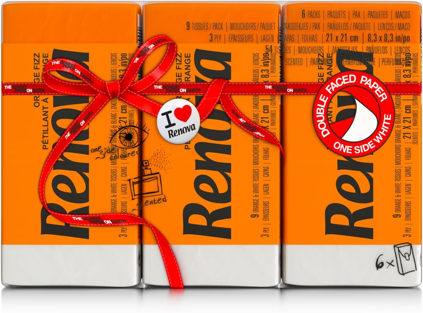 RENOVA ORANGE FIZZ Taschentücher, 6 Packungen