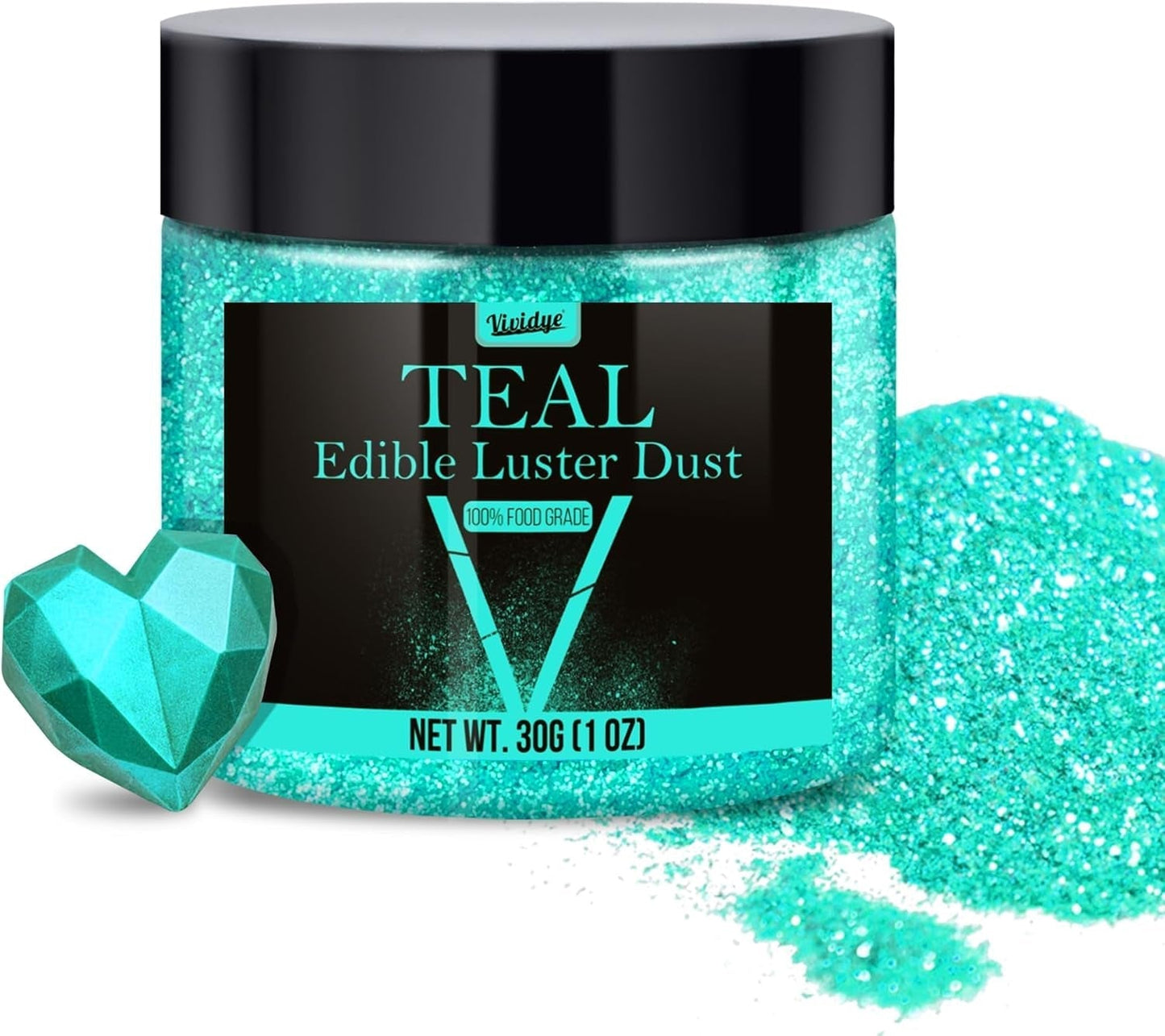 Essbarer Glitzer-Glitter – 4 Farben essbares Glitzerpulver, Glitzerpulver für Getränke, Lebensmittel, Kuchen – essbares metallisches Lebensmittelfarbpulver zum Backen, Cocktails – 5 g/Flasche