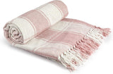 Frisco-Überwurf, recycelte Baumwolle, traditionell, kariert, für Stuhl, Sofa, Sofa, Überwurf, Decke, Anthrazit, 127 x 152 cm, Emma Barclay Betten und Bettdecken, Blush Pink, 90 x 100 Zoll (228 x 254 cm)