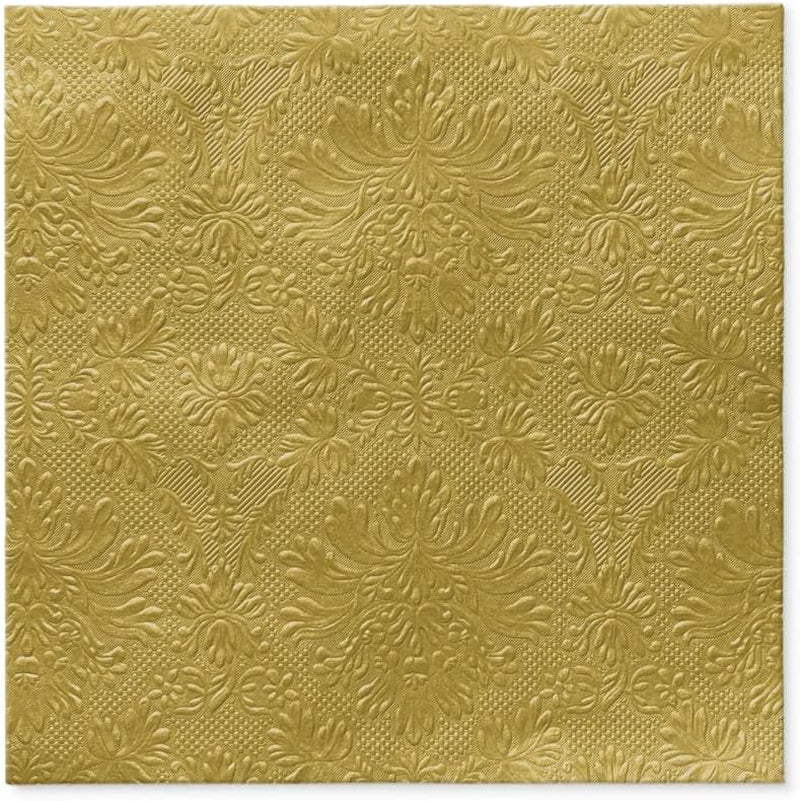 PAW – 3-lagige Servietten (33 x 33 cm) I 20 Stück I Perfekt für Geburtstage, Partys, Hochzeiten, Kommunionen und Feiertage I Farbige Papierservietten – besondere Anlässe, Ornamente I Inspiration Classic (Gold)