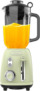 Cecotec Standmixer Retro Power Schwarz Titan Retrogrün. 1200W Maximale Leistung, 2 Geschwindigkeiten, 4-Klingen-Messer Mit Schwarzer Titanbeschichtung Und 1,5L Krug, Vintage-Design in Grün Kitchen Naty Shop