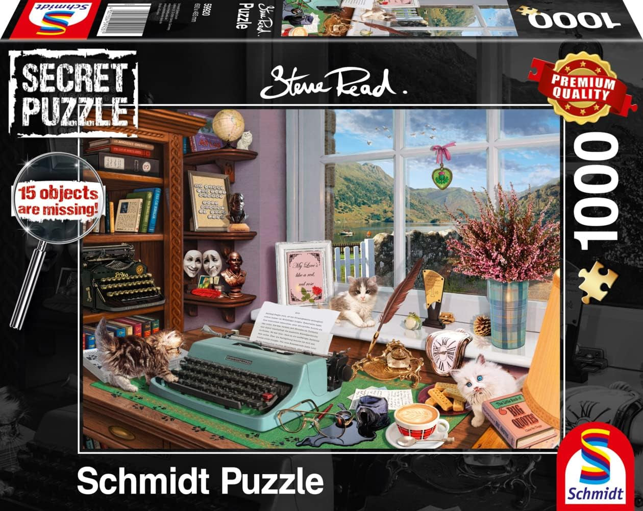 Schmidt Spiele 59920 Am Schreibtisch, 1000 Teile Geheimrätsel, Puzzle Naty Shop, Standardtitel