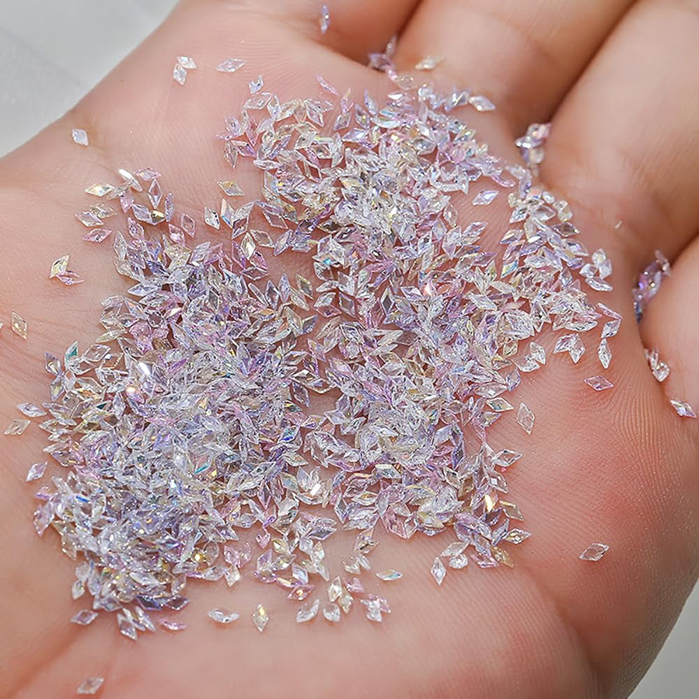50 Stück kleine Zirkonia-Rhombus-Glitzer-Nagelsteine, Schlüsselanhänger, gemischte Farben, funkelnde Strasssteine, Nagelanhänger, Mini-Rhombus-Nagelkristalle, Diamantnägel, Strasssteine, Nagelanhänger, Nagelzubehör, Nagelkunst