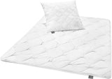 Traumnacht Cosy – Bettwäsche-Set für 4 Jahreszeiten, 1 x geteilte Bettdecke 135 x 200 und 1 x Kissen 80 x 80 cm, Öko-Tex-zertifiziert, weiß, entwickelt in Deutschland, (2er-Pack). Steppdecken und Quilts Naty Shop All Seasons Mono Duvet 135 x 200 Set