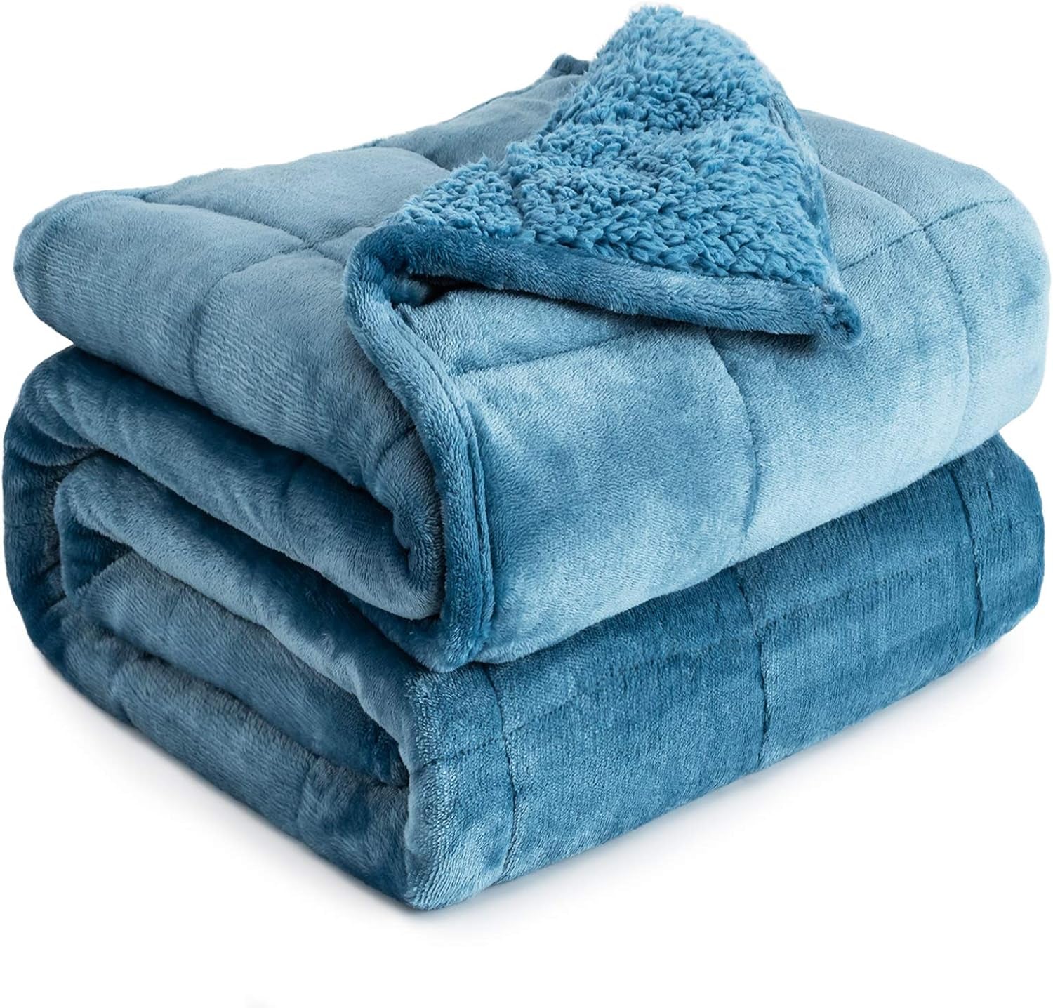 Cottonblue Gewichtsdecke, 6,8 kg, Queen-Size-Größe, Flanell, Shaggy, Sherpa, Gewichtsdecke für Erwachsene, bequeme Gewichtsdecken zum Beruhigen und Entspannen, schwere Bettdecken, 152,4 x 203,2 Naty Shop Schieferblaue Steppdecken und Steppdecken 60 * 80 15 Pfund